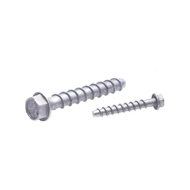 Galvanized Concrete Masonry Screw Hex Flange Head Heavy Duty Concrete Screw Anchor